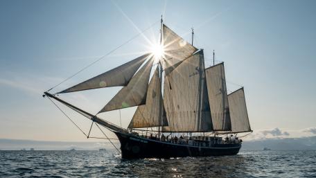 Sailing Ship at Sea Splendor 4K Wallpaper wallpaper
