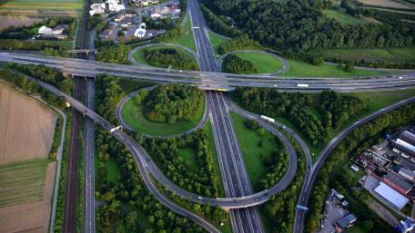 Aerial View of an Interchange in Koblenz, Germany wallpaper