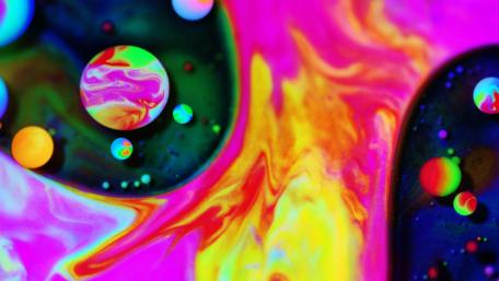 Neon Spheres: A Dance of Colors and Light wallpaper
