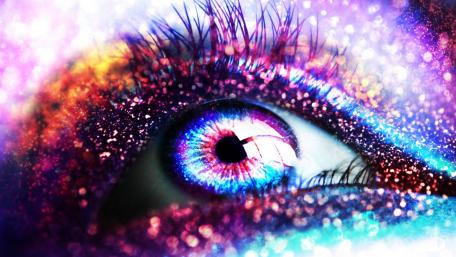 Glittering eye wallpaper