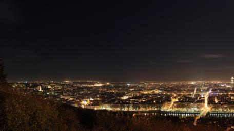 Lyon Cityscape at Night wallpaper