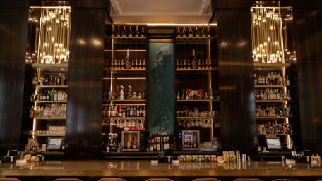 City Chic Bar Elegance in 8K wallpaper