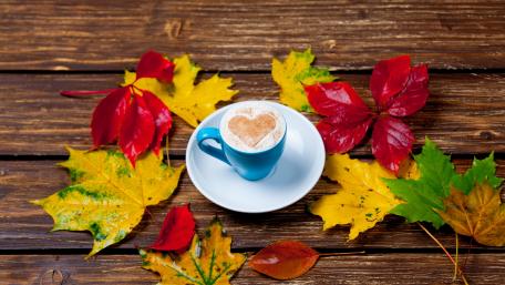 Cozy Autumn Coffee Charm wallpaper
