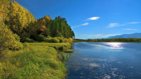 Tranquil Autumn Reflections in Nature wallpaper