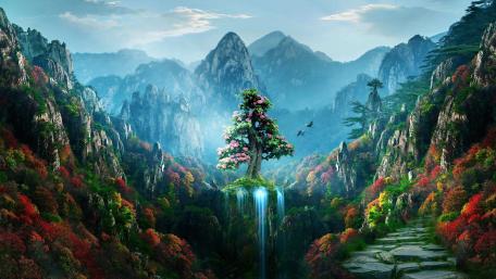 Enchanting Mountain Paradise wallpaper