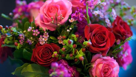 Rose Bouquet in Full Bloom wallpaper