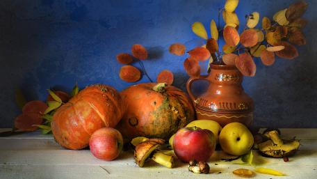 Autumn Harvest Still Life Wallpaper wallpaper