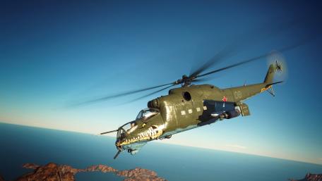 Skyward Helicopter in Action Over the Horizon wallpaper