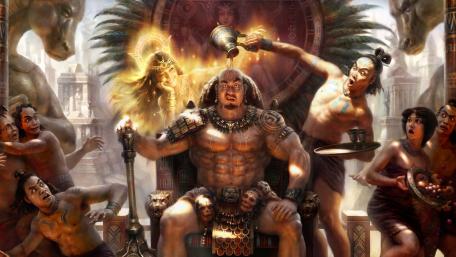Funny Aztec warriors wallpaper
