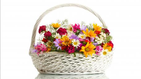 Vibrant Floral Basket Delight wallpaper