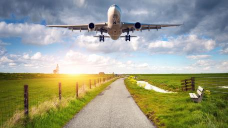 Aero Journey Above Tranquil Fields wallpaper