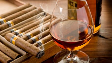Cigar and Cognac Indulgence Wall Art wallpaper