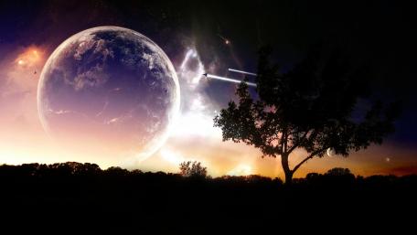 Cosmic Dawn: A Futuristic Fantasy wallpaper