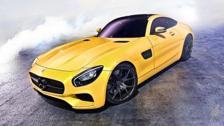 Stunning Yellow Mercedes-Benz SLS AMG Wallpaper wallpaper