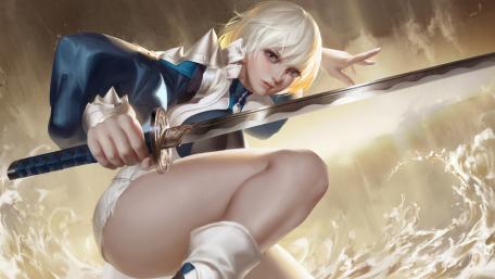 Warrior Maiden in the Fray wallpaper