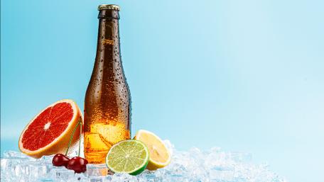 Refreshing Beverage with Citrus Fruits and Ice wallpaper