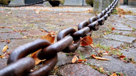 Rustic Chain on Cobblestone Pathway wallpaper