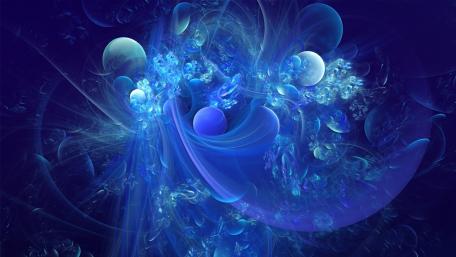 Dreamy Blue Fractal Universe wallpaper