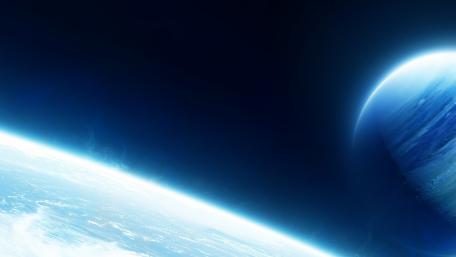 Mystical Blue Planet in Space wallpaper