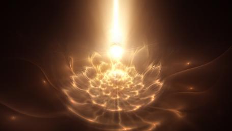 Golden Fractal Blossom in Radiant Light wallpaper