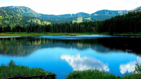Tranquil Reflections Over the Serene Lake wallpaper