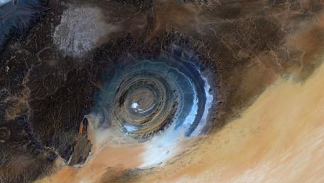 Satellite Image of the Richat Structure in Mauritania wallpaper