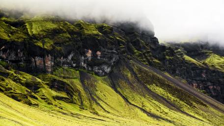 Misty Green Mountainscape in 4K Quality wallpaper