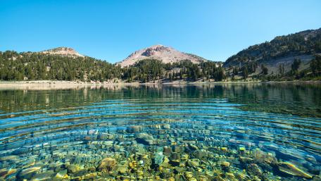 Serene Crystal Clear Lake Landscape wallpaper