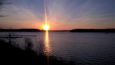 Sunset on the Haltern dam wallpaper