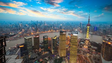 Shanghai skyline wallpaper