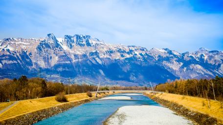 Stunning Mountain Landscape with Serene River View wallpaper