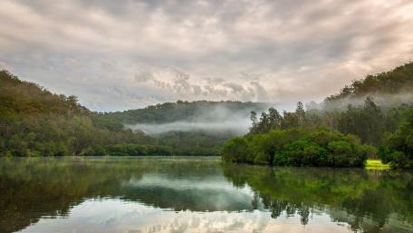 Misty Reflections Over Serene Waters wallpaper