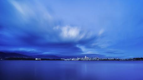 Mystical Blue Hour Cityscape Wallpaper wallpaper