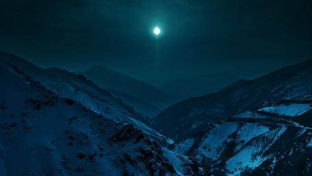 Moonlit Mountain Majesty wallpaper