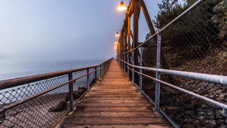 Serene Pier Walkway at Dawn wallpaper