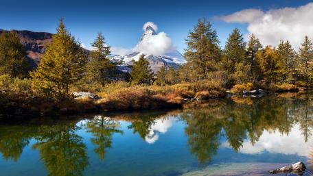 Grindjisee Lake and Matterhorn wallpaper