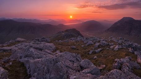 West Highlands of Scotland at sunrise wallpaper