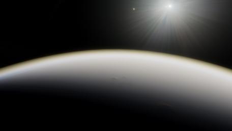 Pure white planet in the vast universe wallpaper