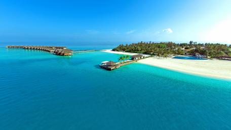 Tropical island paradise wallpaper