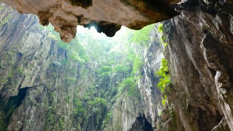 Majestic Cenote Illuminated by Nature's Light wallpaper