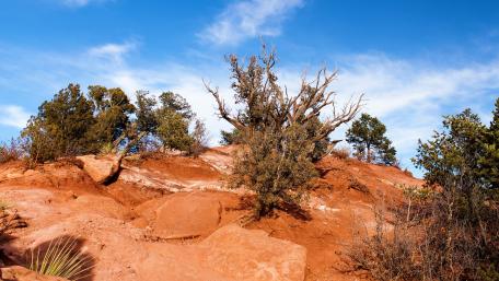 Stunning Rocky Landscape with Vibrant Sky wallpaper