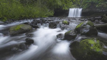Serene River Waterfall Escape wallpaper
