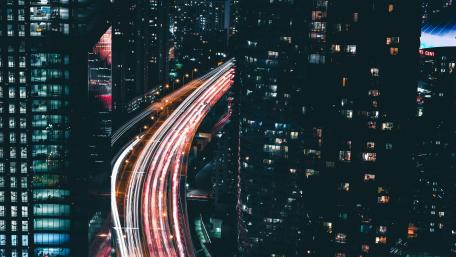 Expressway Light Trails in Tokyo, Japan wallpaper