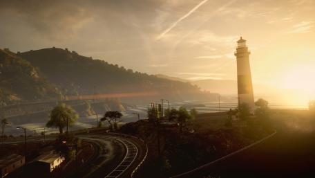 Lighthouse Beacon at Sunset wallpaper