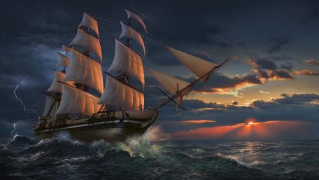Sailing Through the Stormy Seas wallpaper
