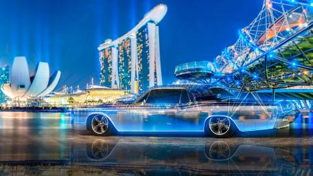 Lincoln Continental under the Helix Bridge wallpaper