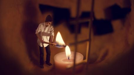 Whimsical Halloween Candlelit Scene wallpaper