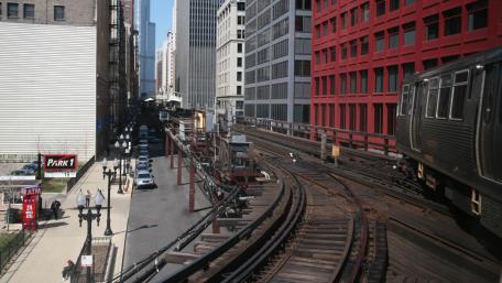 Chicago "L" Train in the Chicago Loop wallpaper