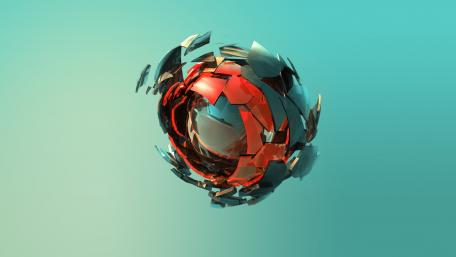 Spherical Fragmentation in 3D Motion wallpaper