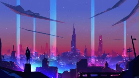 Retro Neon City wallpaper